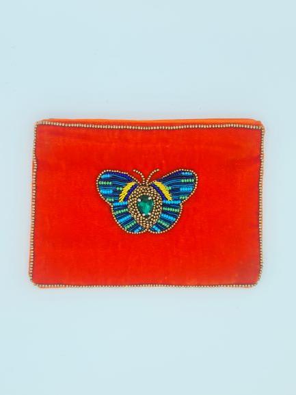 orange butterfly purse