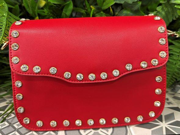 Valentino red discount studded bag