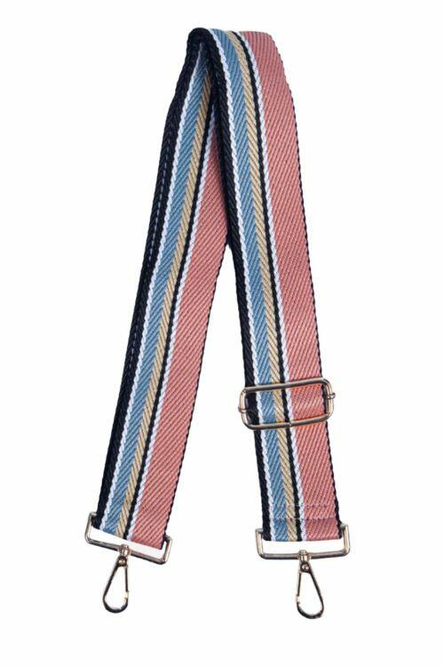 Light pink stripe bag strap
