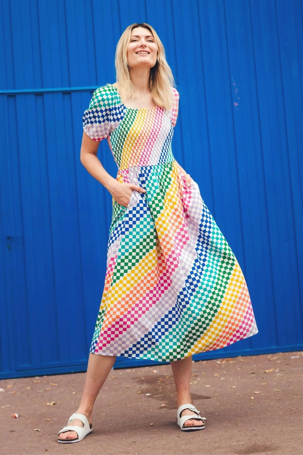 Jolene check dress