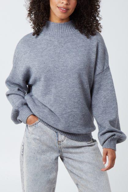 Grey balloon sleeve jumper sale