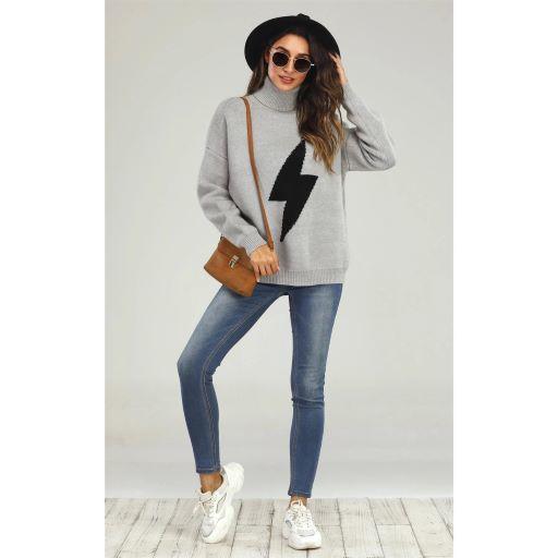 Grey lightning bolt sweater sale