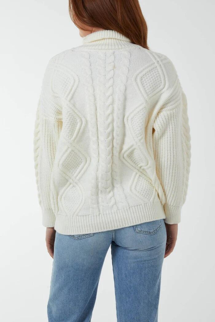 CABLE KNIT LAYER SOLID IVORY