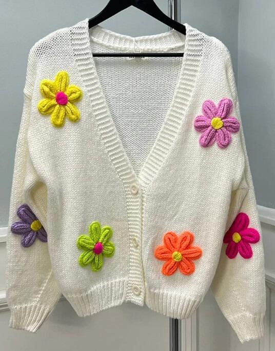 White flower cardigan