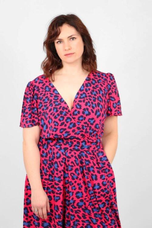 Pink leopard print jumpsuit online