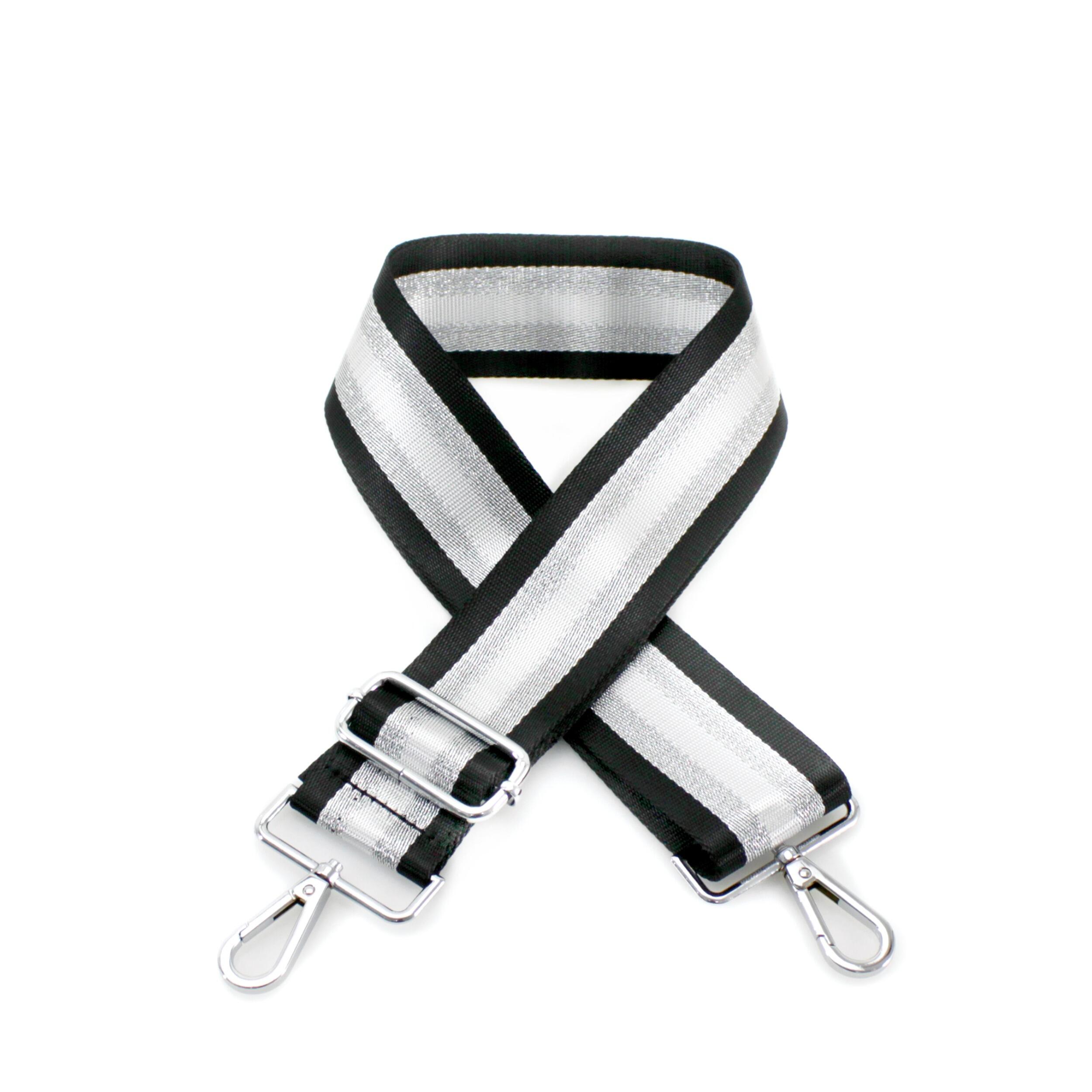 Detachable Crossbody Purse Strap - Gray with Tonal Stripes