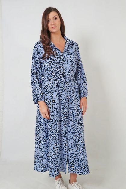 iridescent velvet blue dress A Day In Nice Maxi Dress Leopard main image 0