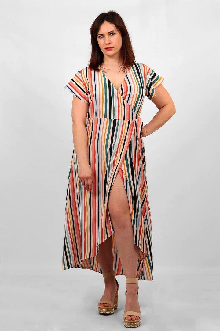 Stripe wrap dress