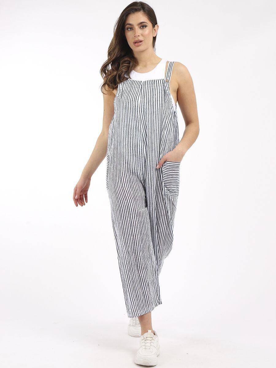 Stripy dungaree