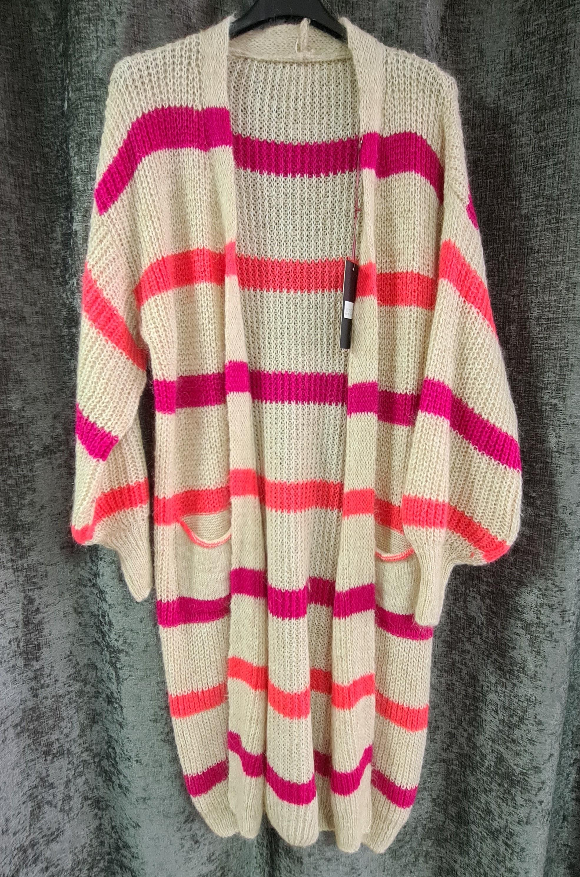 Striped on sale long cardigan