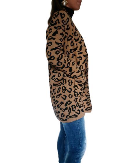 Short leopard clearance print cardigan