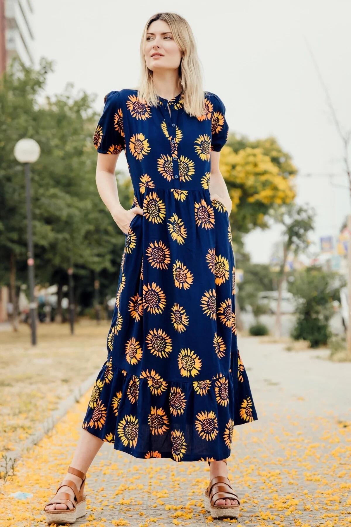 Tammy sunflower maxi dress