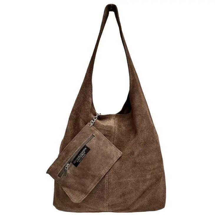 Suede shoulder bag