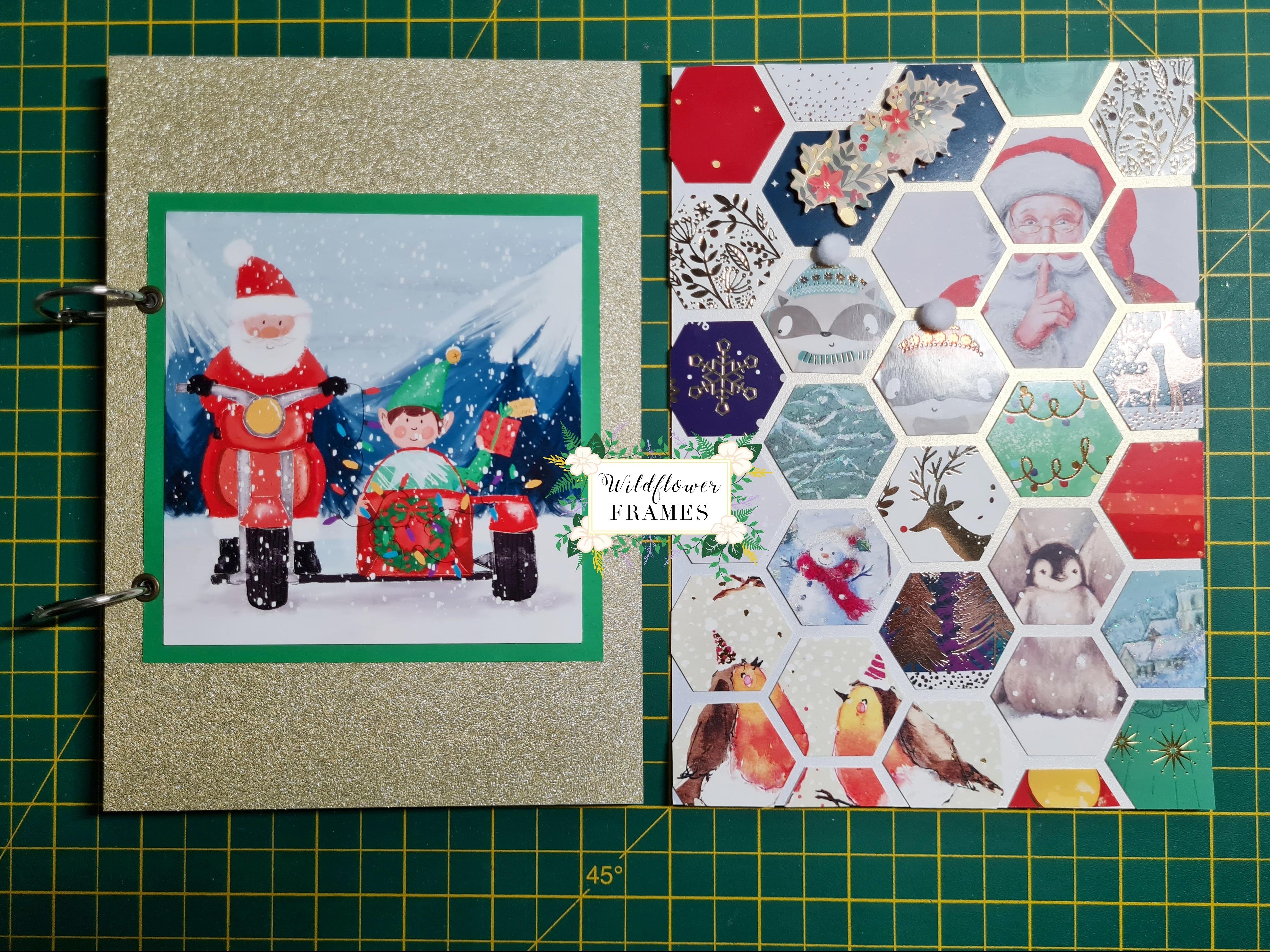 A5 Keepsake Card Collage and message book made with Christmas Cards