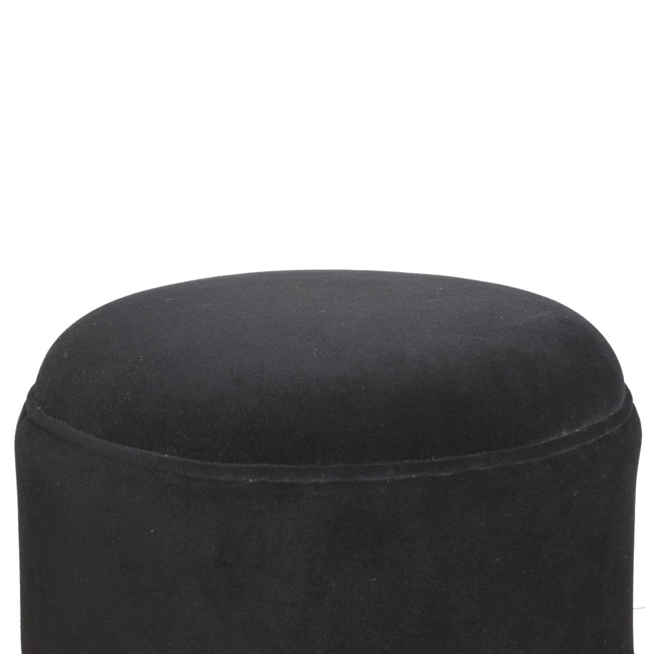 Black Velvet Nordic Style Footstool