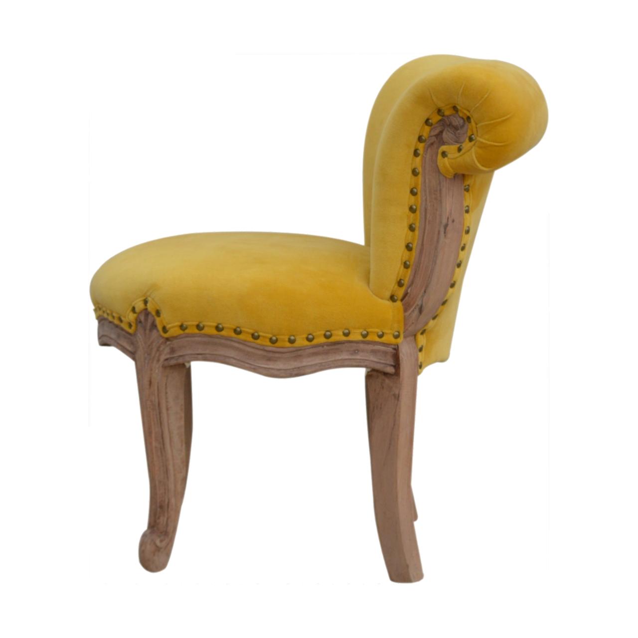 Mustard Velvet Studded Chair