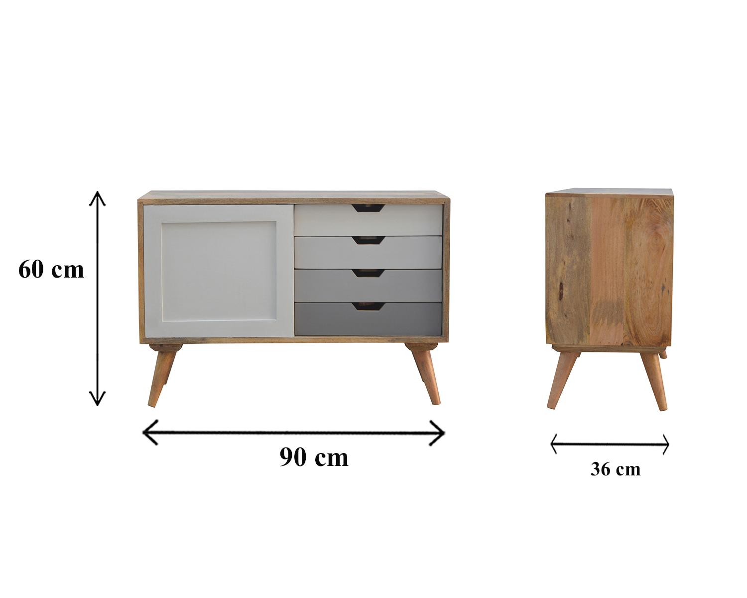 Nordic Sliding Cabinet With 4 Drawers