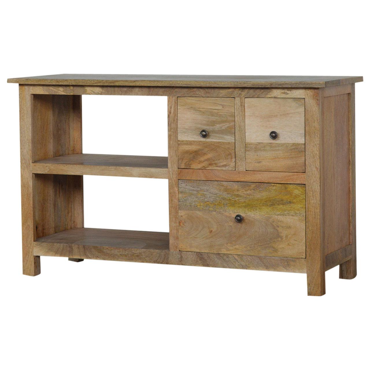 Country Style Media Unit with Three Drawers