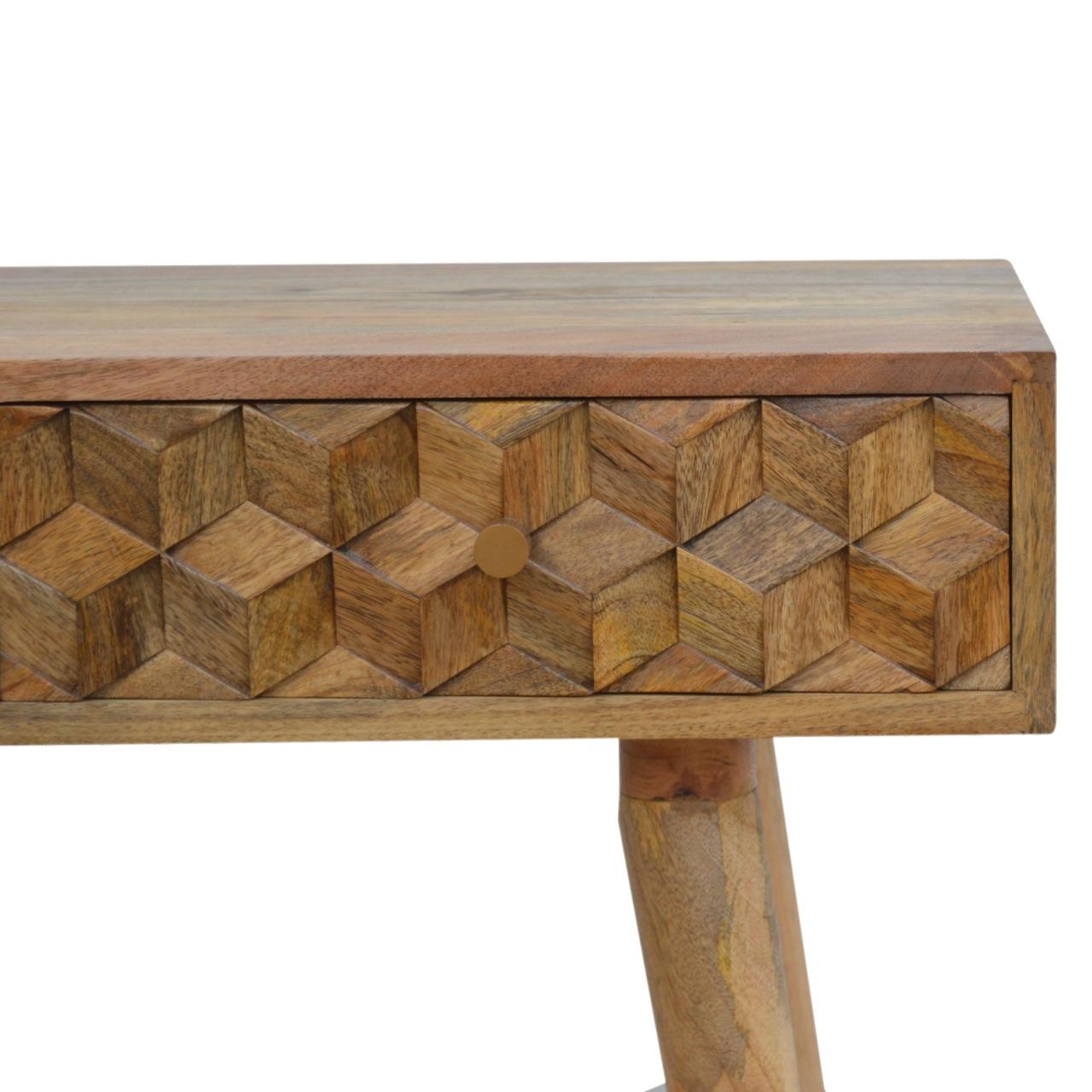 Cube Carved Console Table