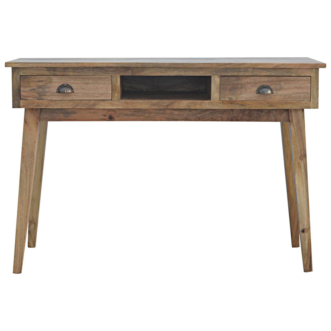 Solid Wood Writing Desk With Two Drawers