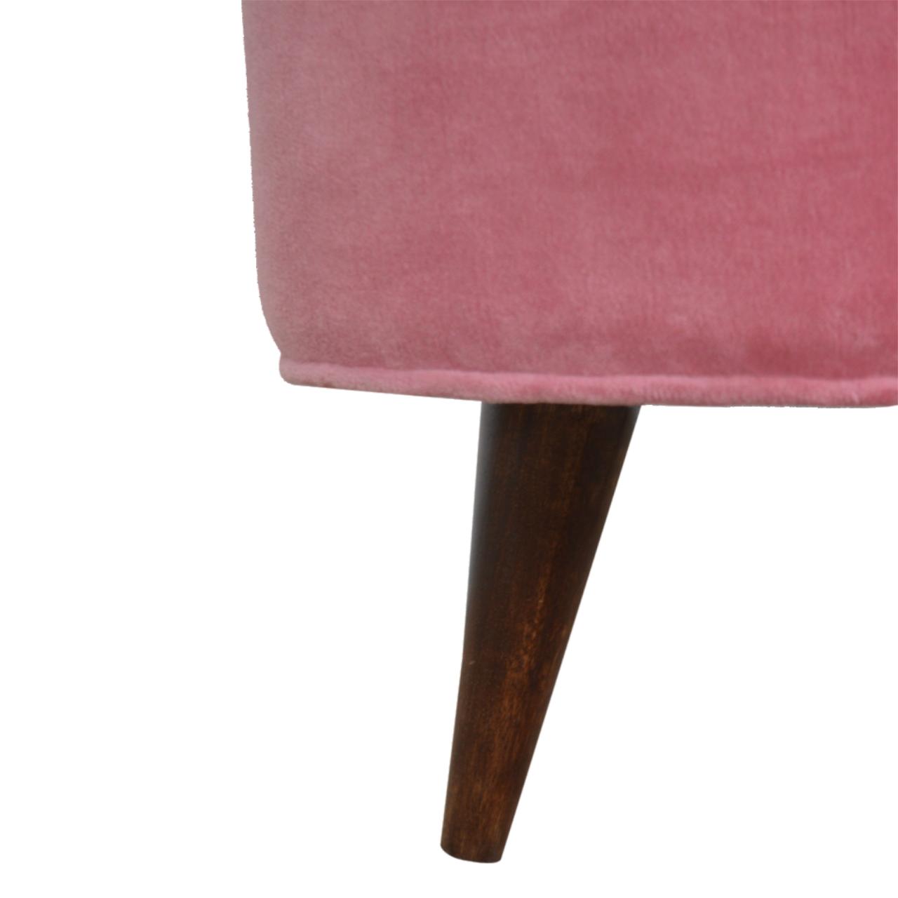 Pink Velvet Nordic Style Footstool