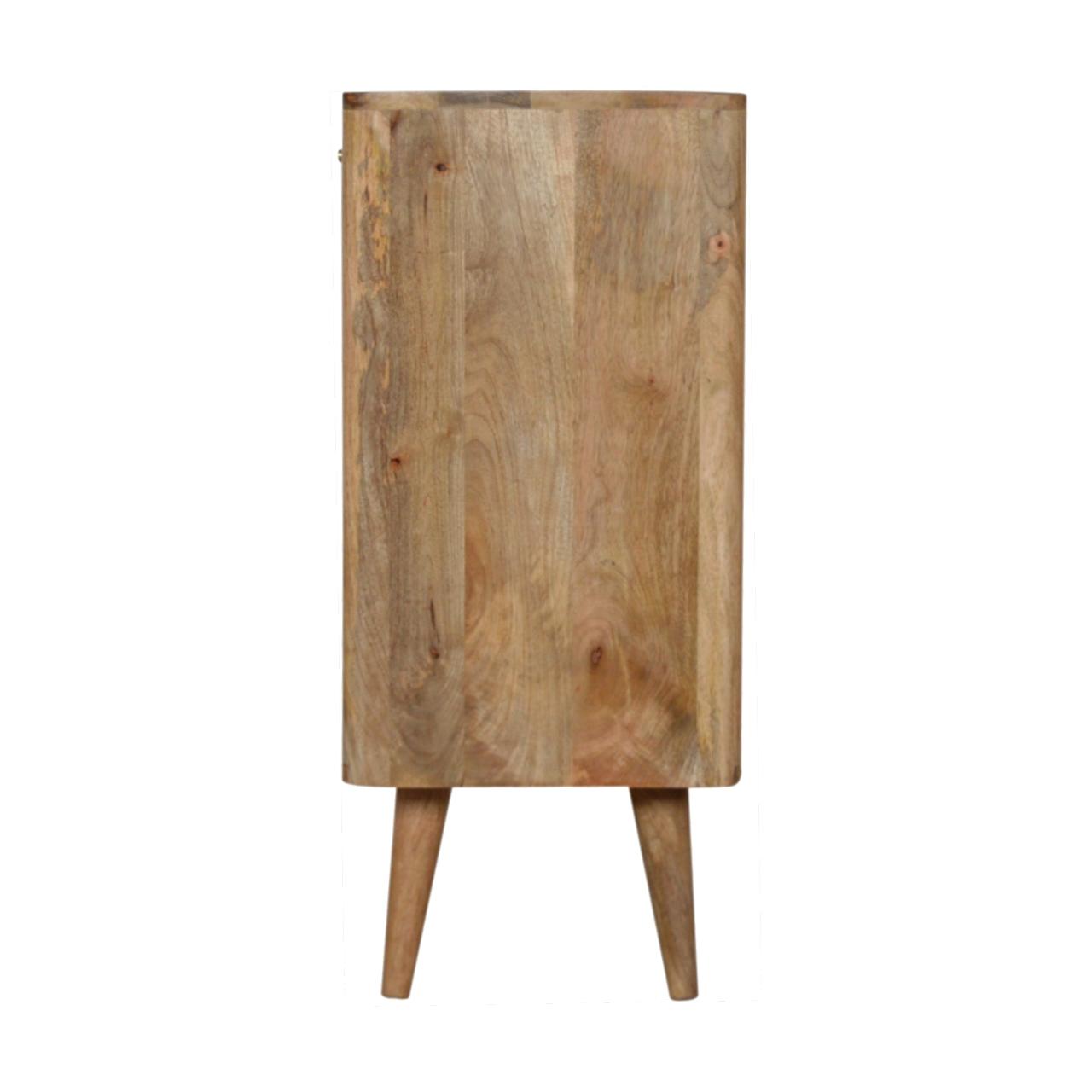 Leaf Embossed Resin Solid Wood Cabinet