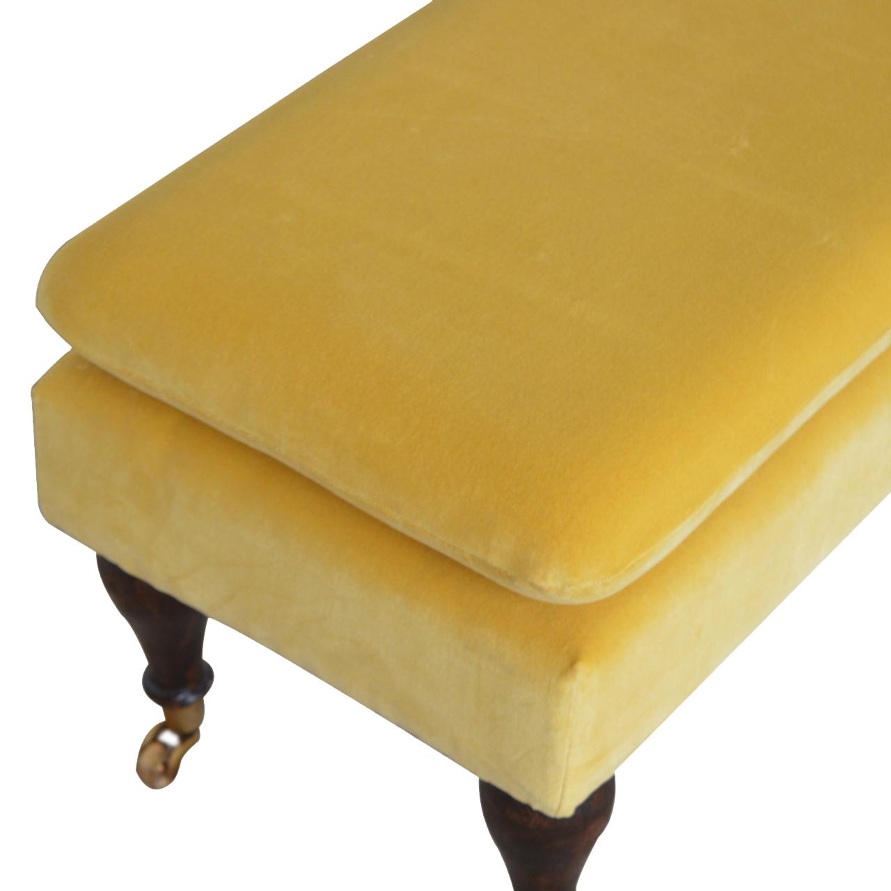 Musterd Velvet Storage Bench With Castor Legs