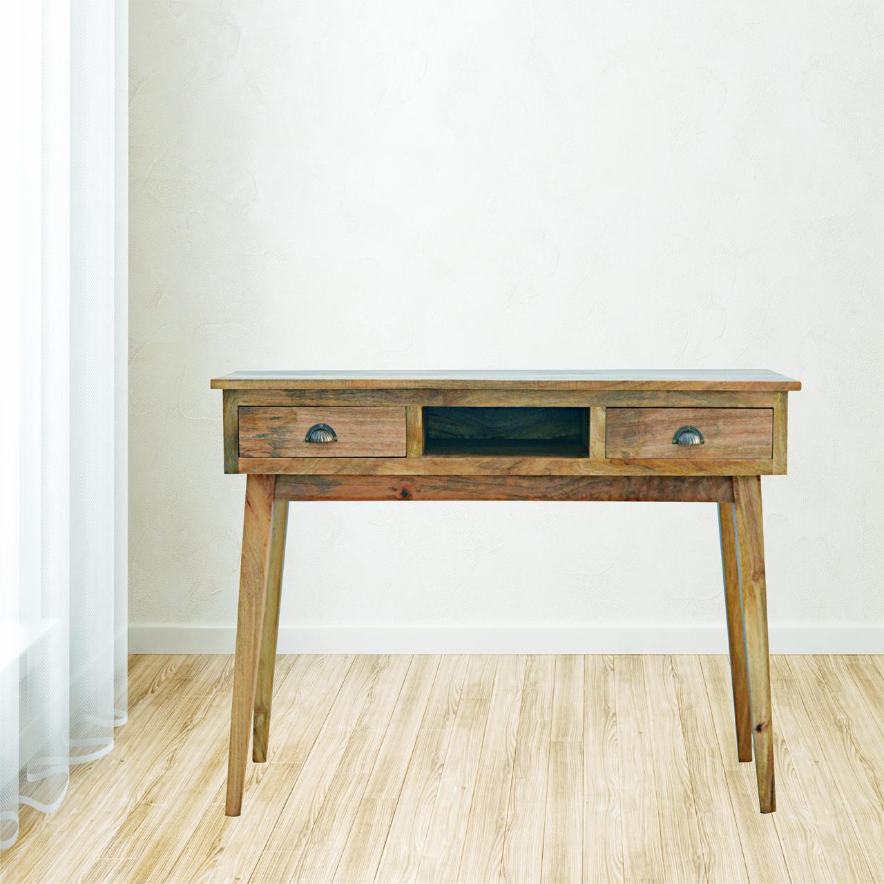 Solid Wood Writing Desk With Two Drawers