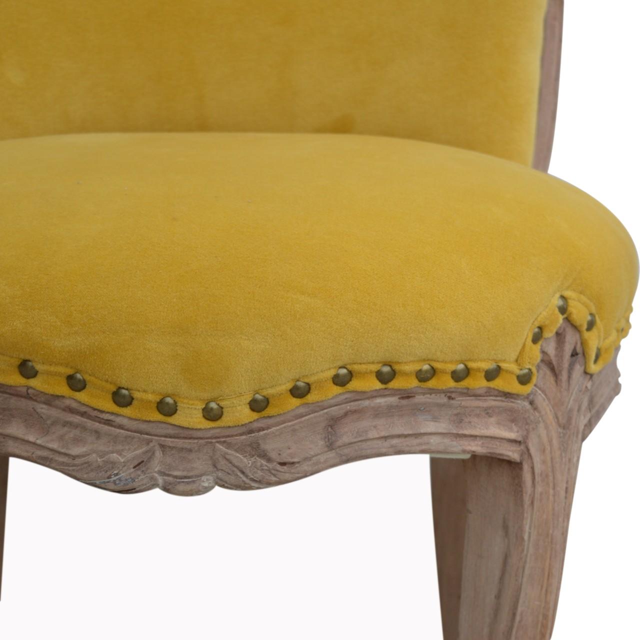 Mustard Velvet Studded Chair