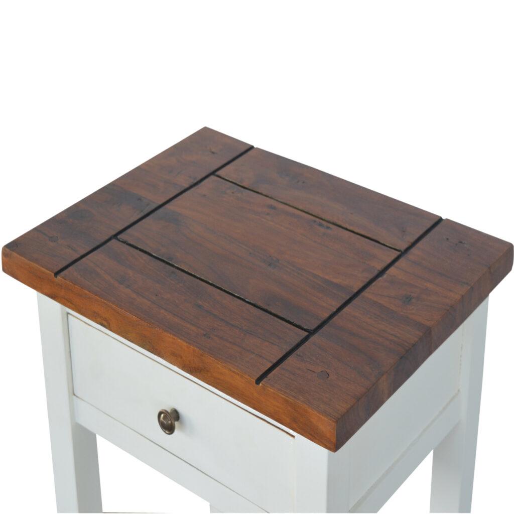 Two Toned Bedside Table With 1 Drawer