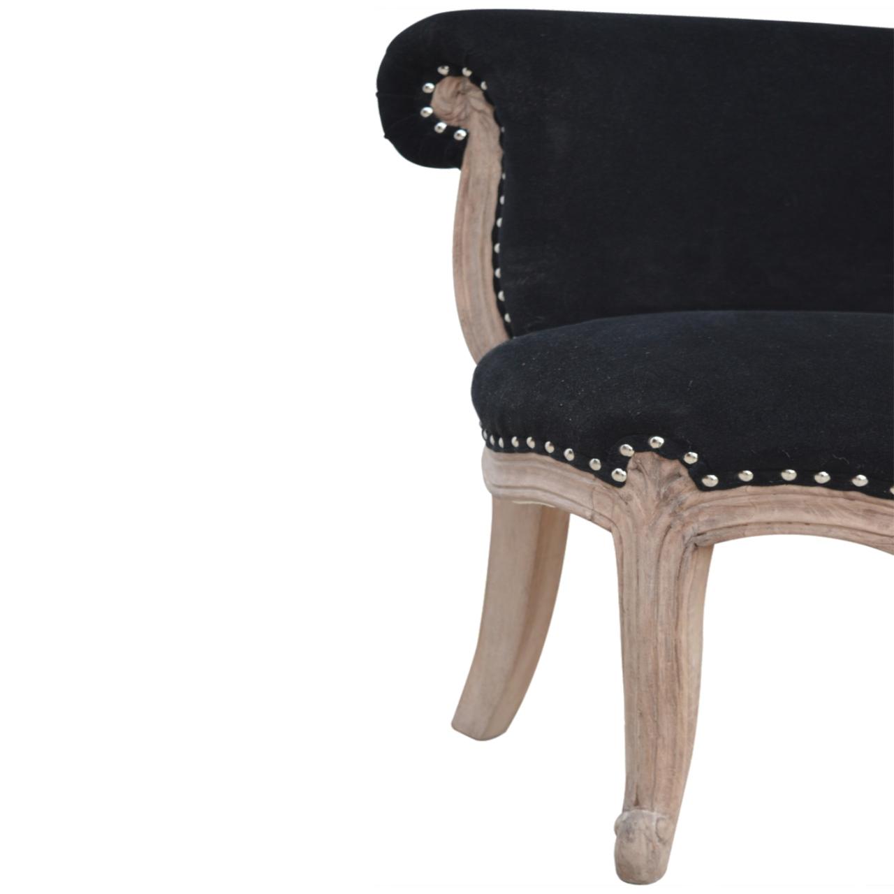 Black Velvet Studded Chair