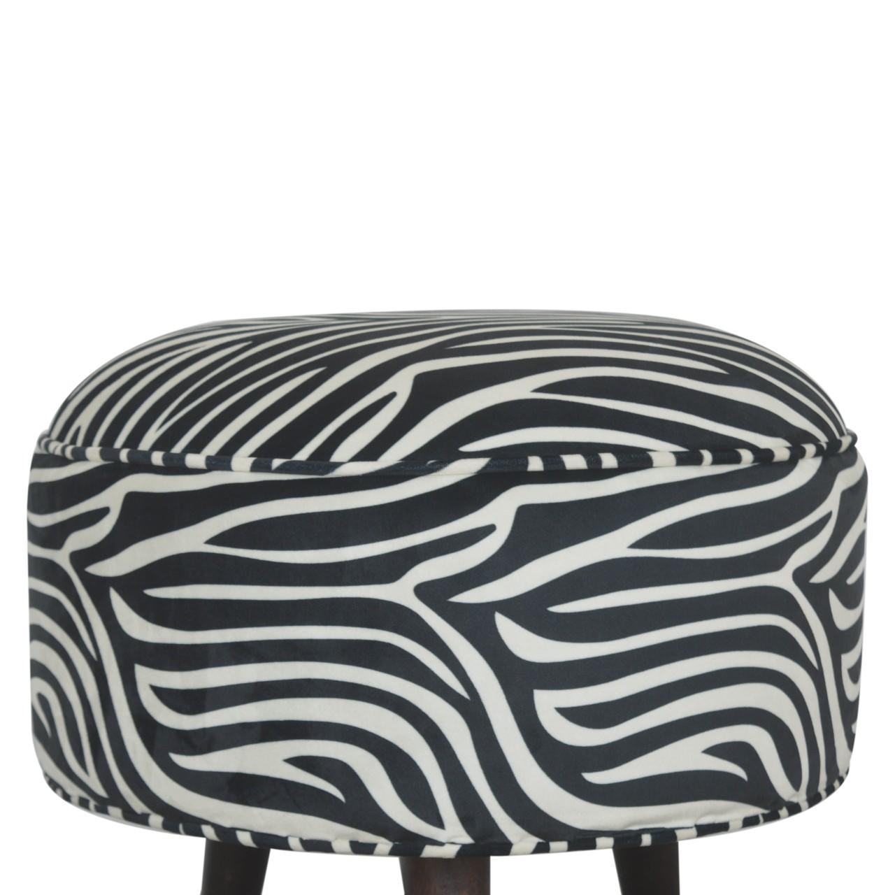 Zebra Nordic Style Footstool