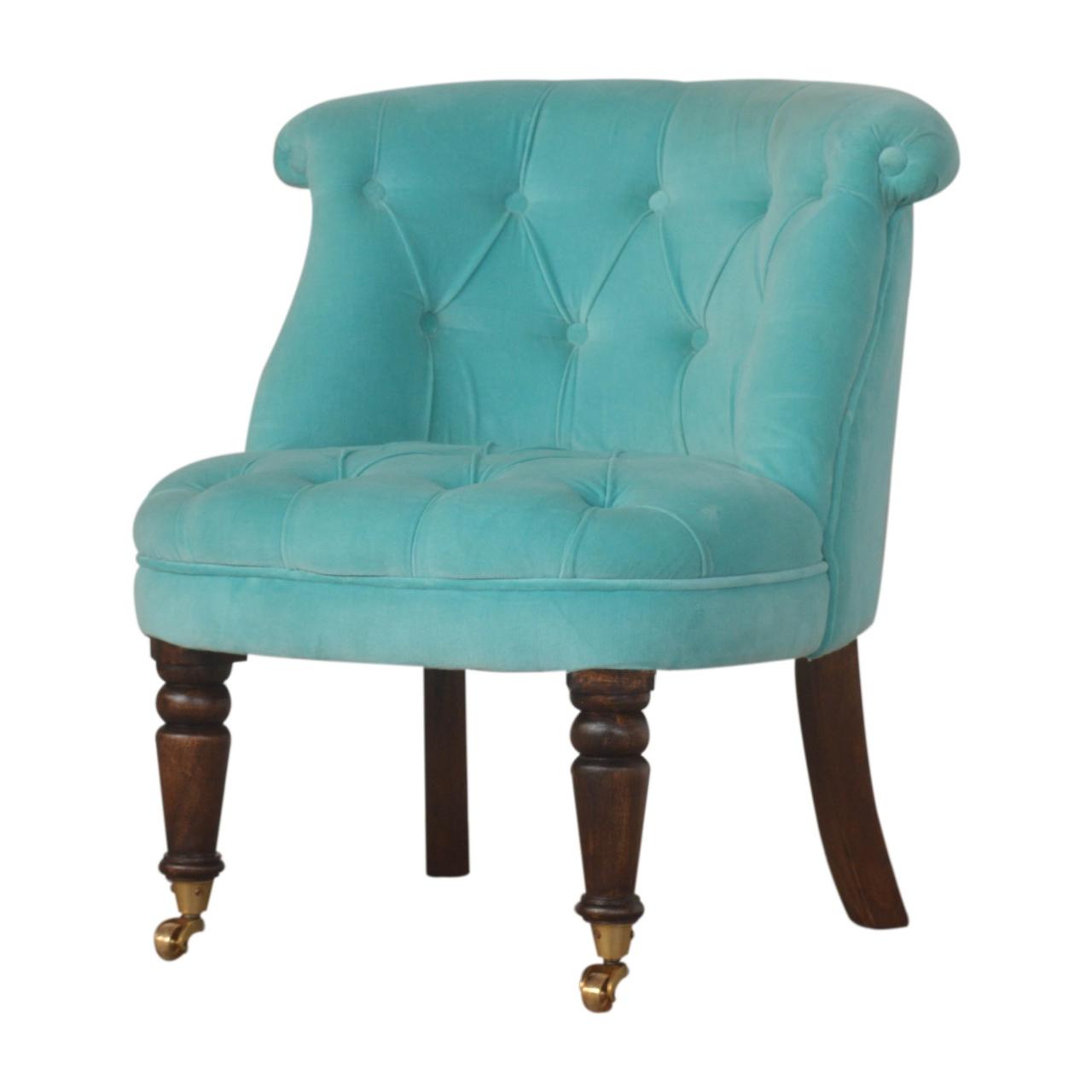 Turquoise Velvet Accent Chair