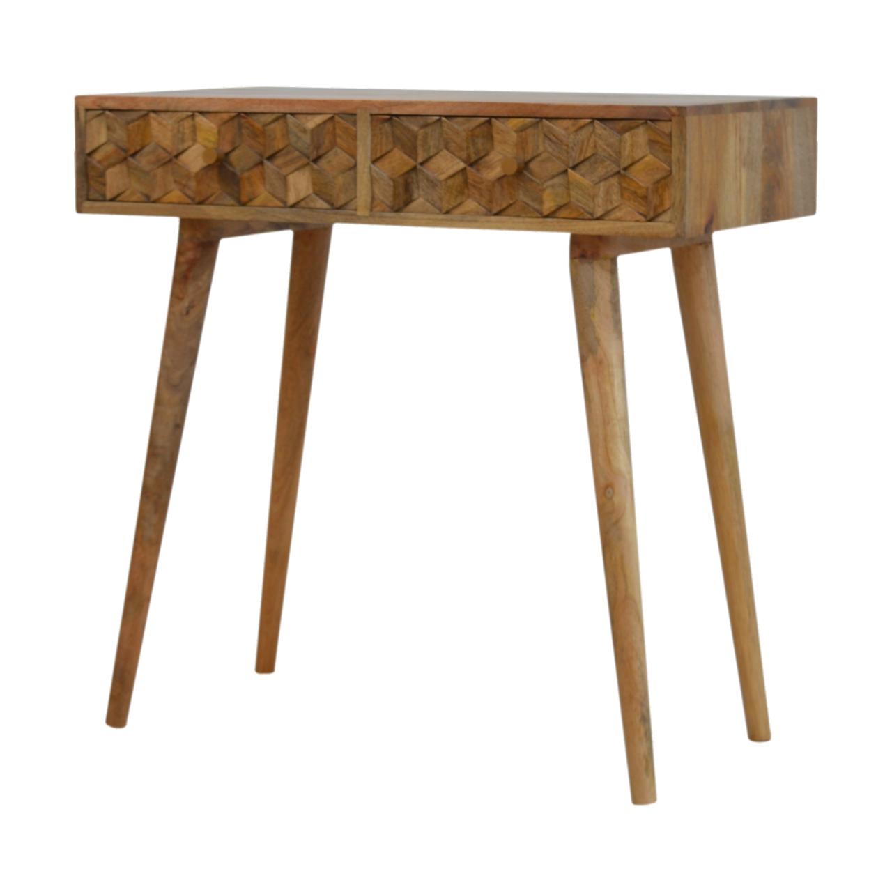 Cube Carved Console Table