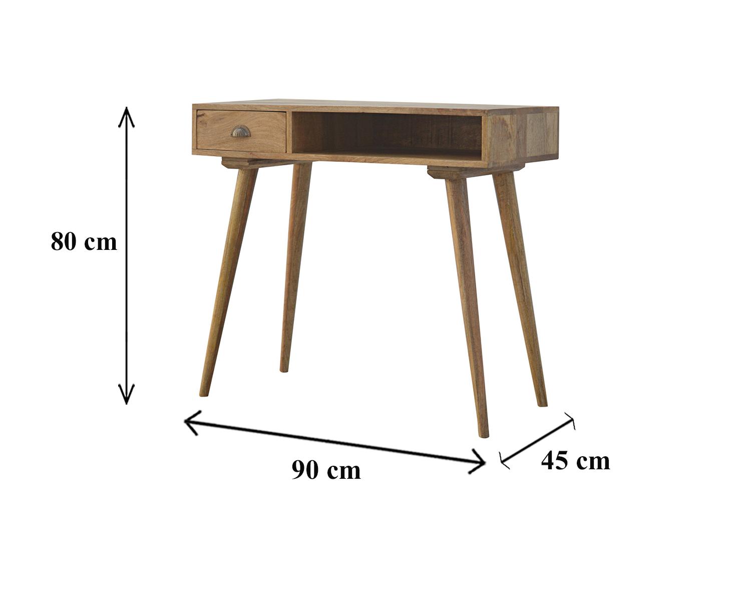 Solid Wood Writing Desk With Open Slot