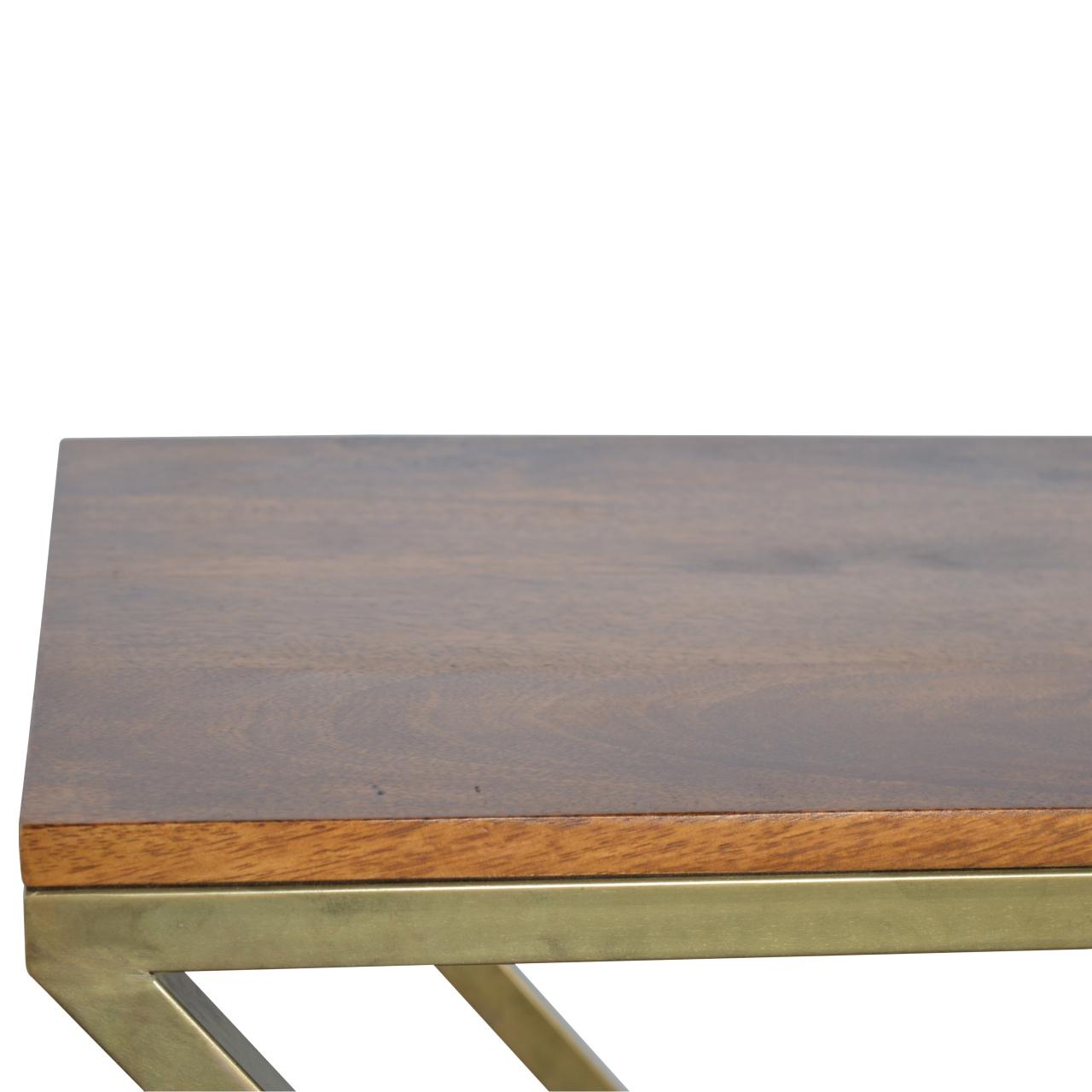 Z Shaped Golden Side Table