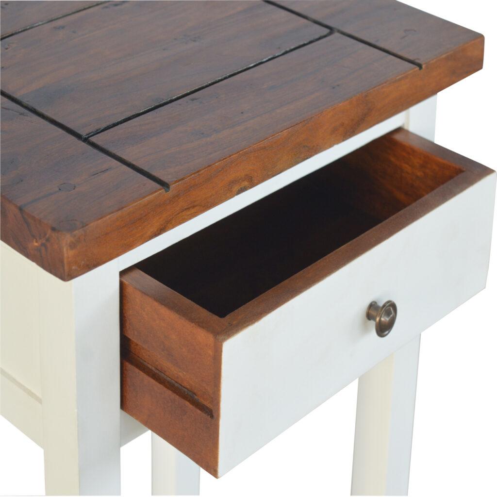 Two Toned Bedside Table With 1 Drawer