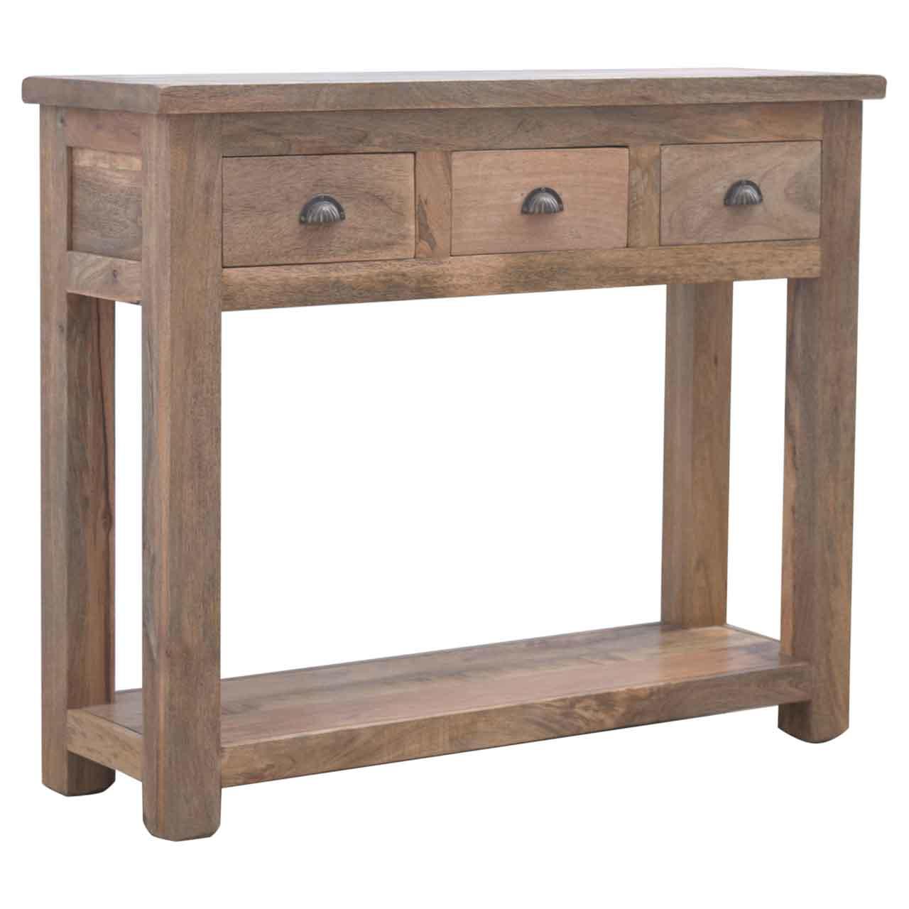Solid Wood Hallway Console Table with Three Drawers