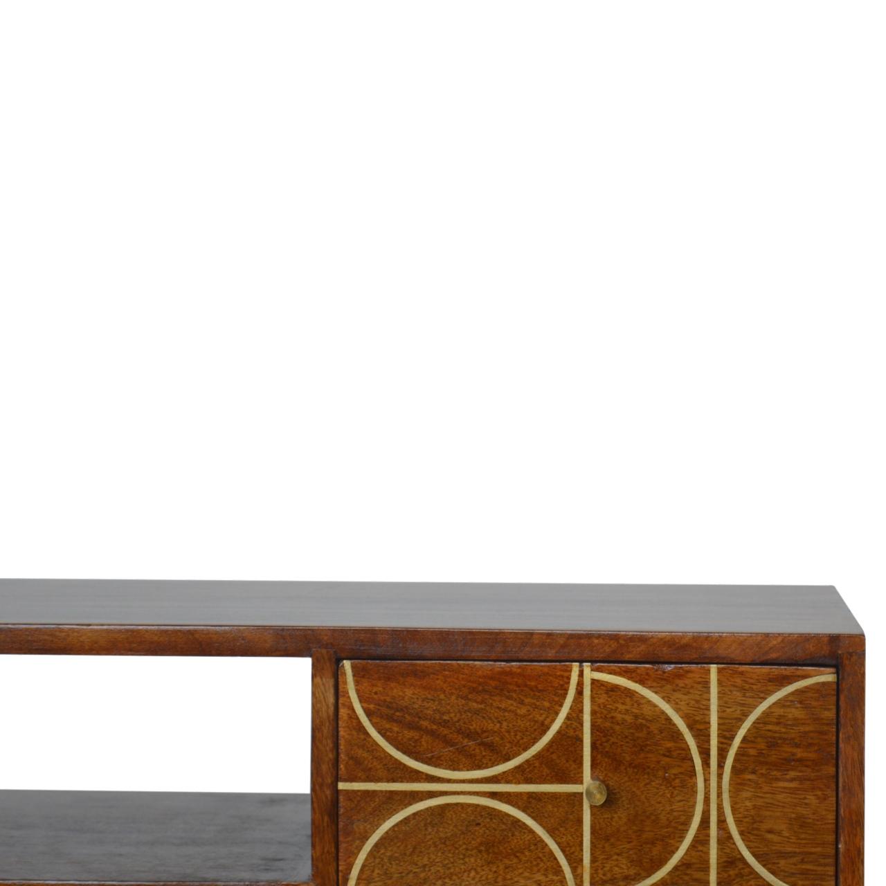 Chestnut Gold Inlay Abstract Media Unit