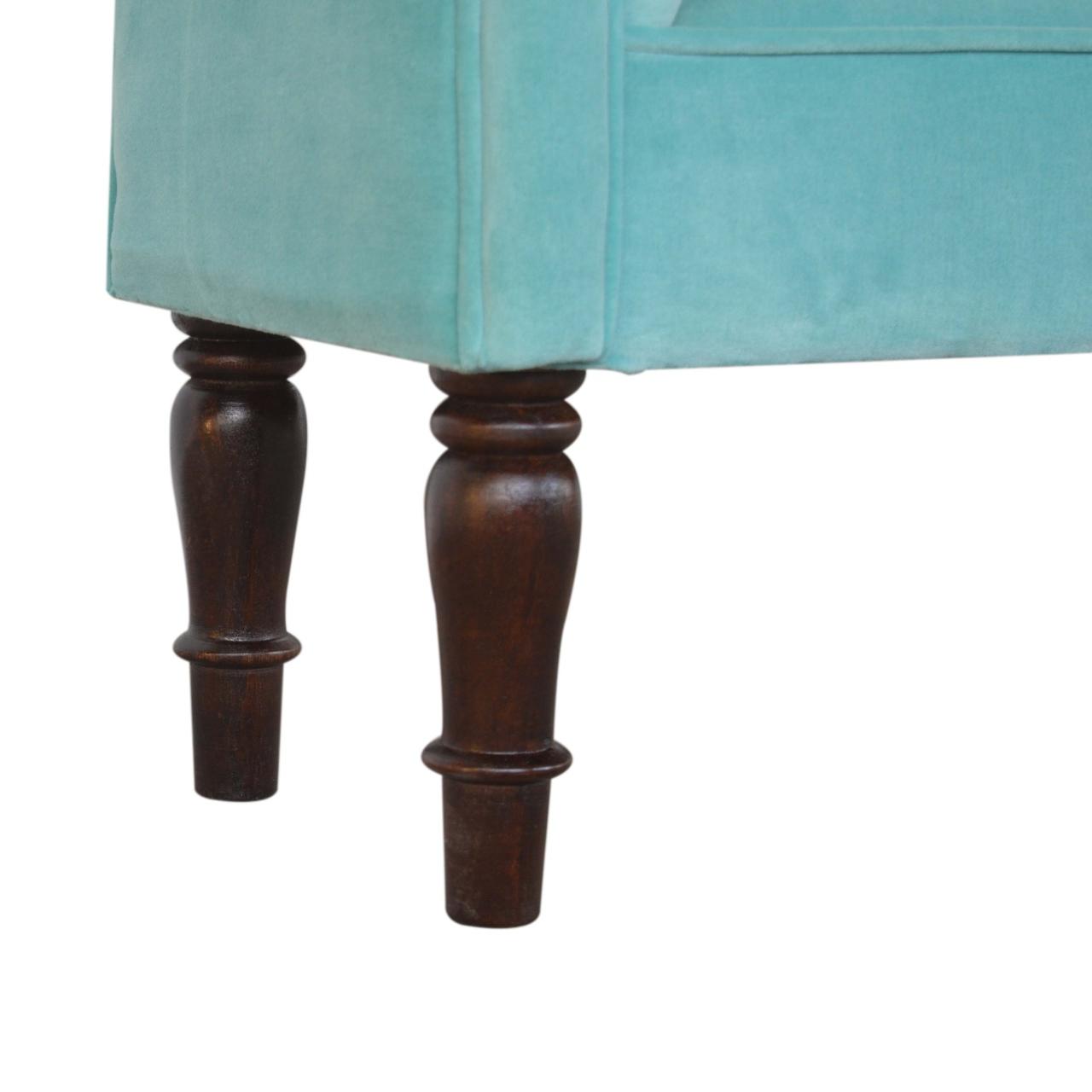 Turquoise Velvet Bench