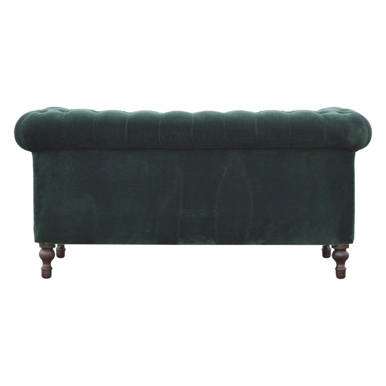 Emerald Green Velvet 2 Seater Chesterfield Sofa
