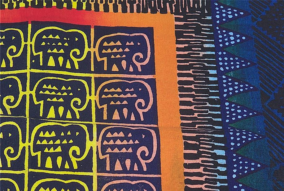 African Cloth Napkins, blue and red, handmade in Zimbabwe