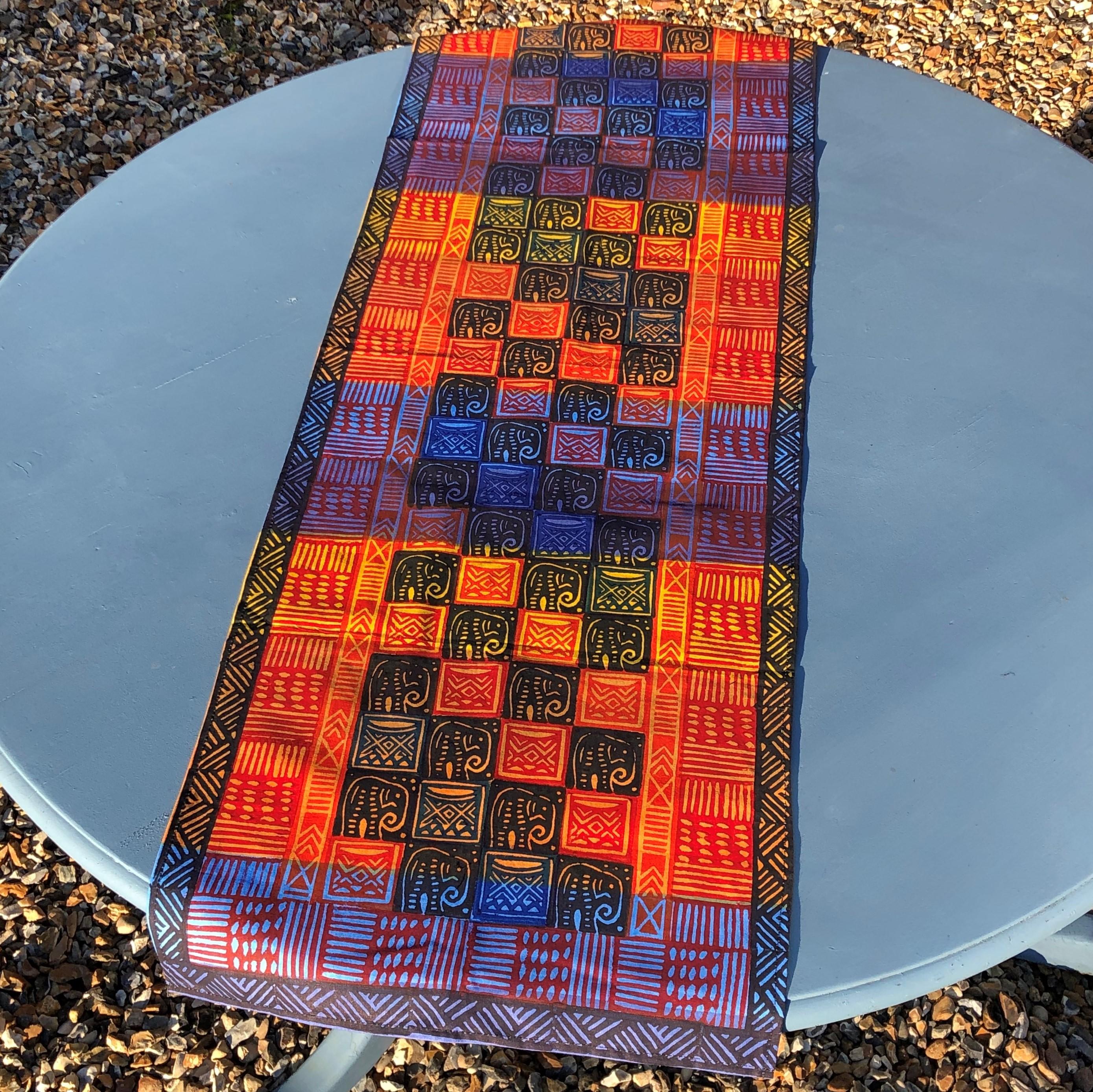 African Table Runner, handmade in Zimbabwe by rural women