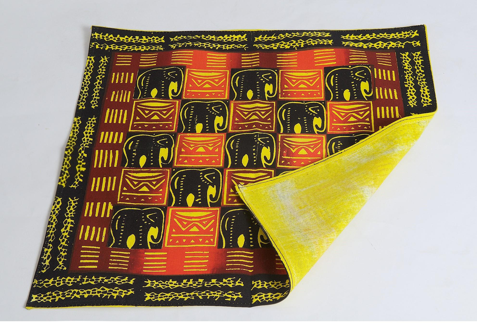 African table runner and napkins, handmade in Zimbabwe
