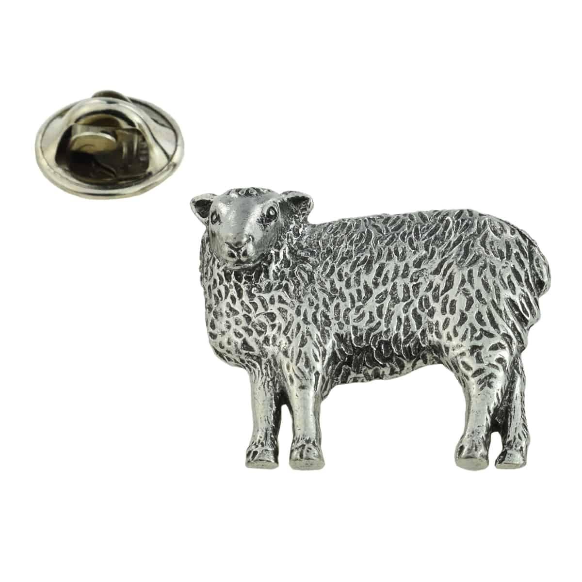 Standing Sheep Pewter Lapel Pin