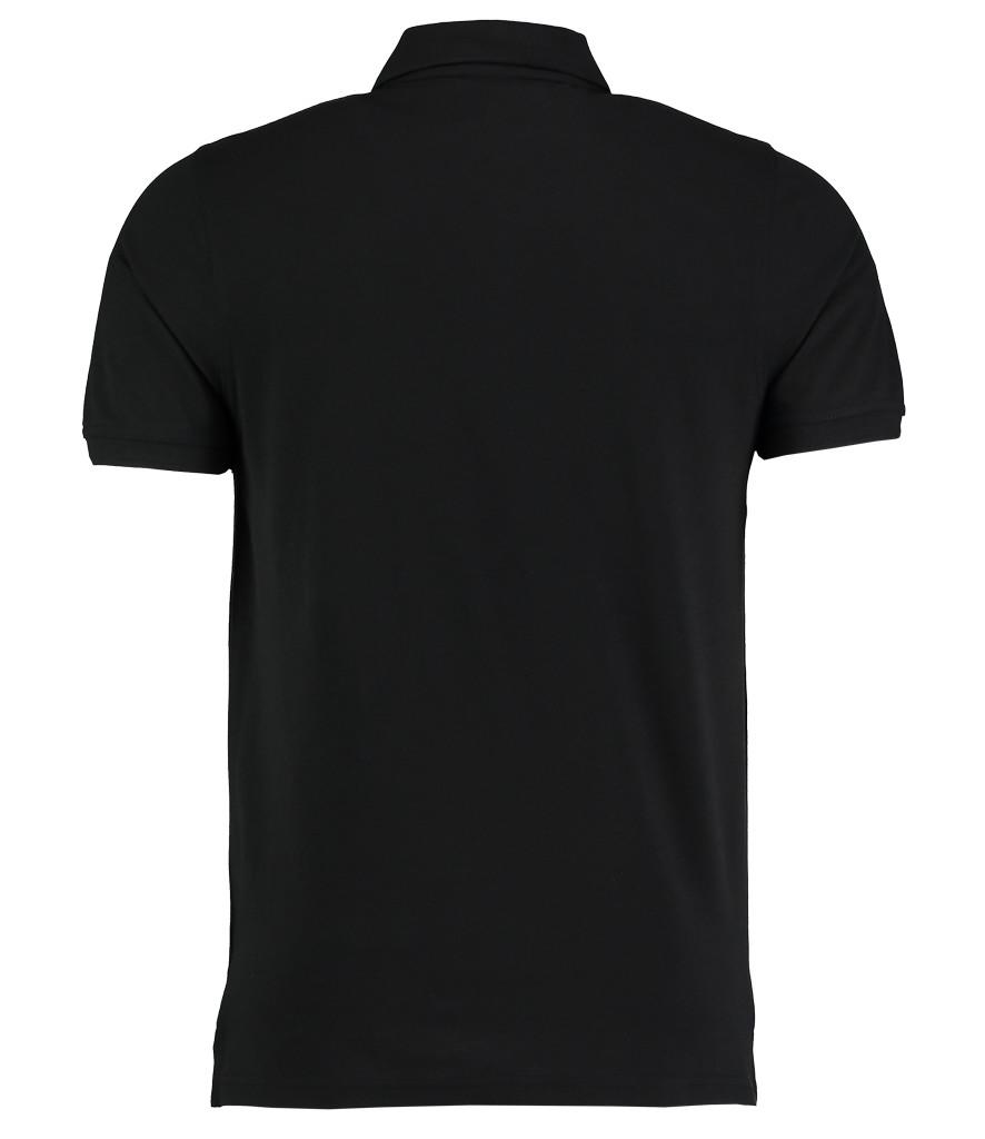 black slim fit heavyweight workwear polo back
