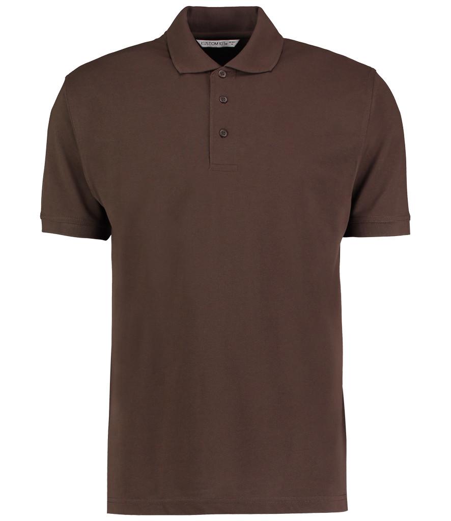 chocolate brown kustom kit polo shirt