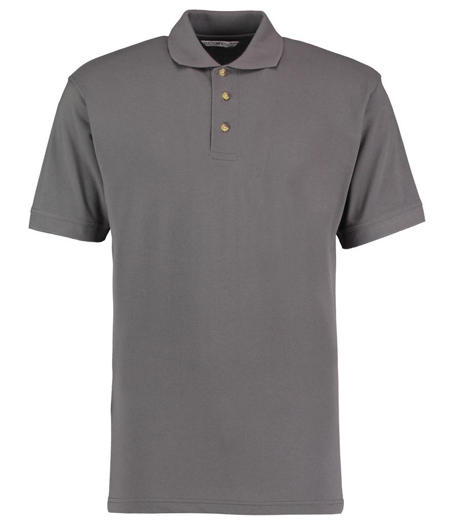 charcoal grey workwear pique polo shirt