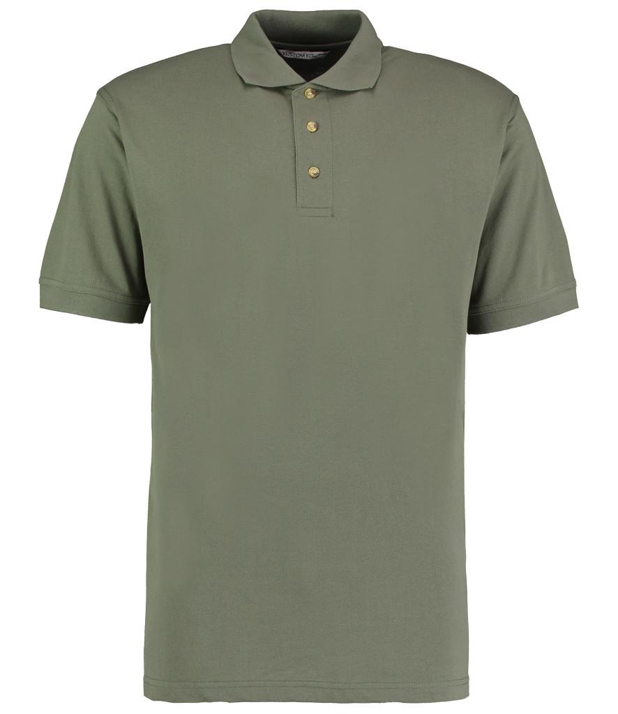 sage green workwear pique polo shirt