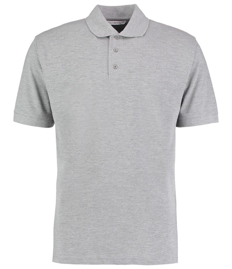 heather grey kustom kit polo shirt